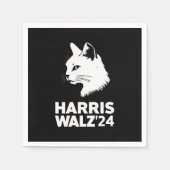 Harris Waltz 2024 Wahl Funny Cat Kamala Tim Serviette (Vorderseite)