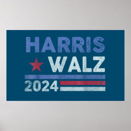 Harris Waltz 2024 Wahl Kamala Harris Navy Blue Poster