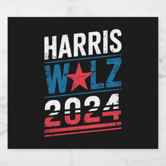 Harris Waltz 2024 Wahl Kamala Harris Tim Waltz Bierflaschenetikett (Einzelnes Label)