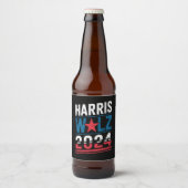 Harris Waltz 2024 Wahl Kamala Harris Tim Waltz Bierflaschenetikett (Vorderseite)
