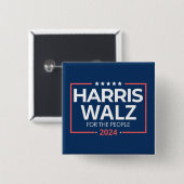 Harris Waltz 2024 Wahl Kamala Harris Tim Waltz Button (Vorne & Hinten)