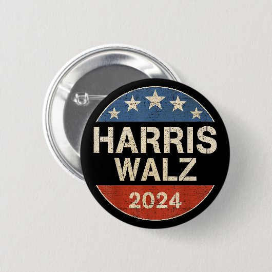 Harris Waltz 2024 Wahl Kamala Harris Tim Waltz Button (Vorne & Hinten)