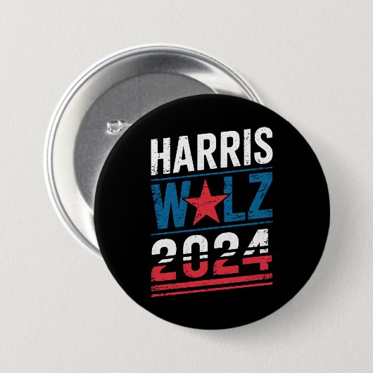 Harris Waltz 2024 Wahl Kamala Harris Tim Waltz Button (Vorne & Hinten)