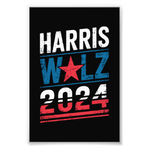 Harris Waltz 2024 Wahl Kamala Harris Tim Waltz Fotodruck