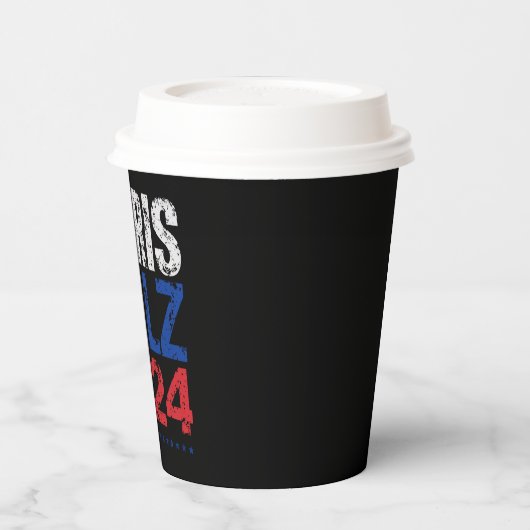 Harris Waltz 2024 Wahl Kamala Harris Tim Waltz Pappbecher (Links)