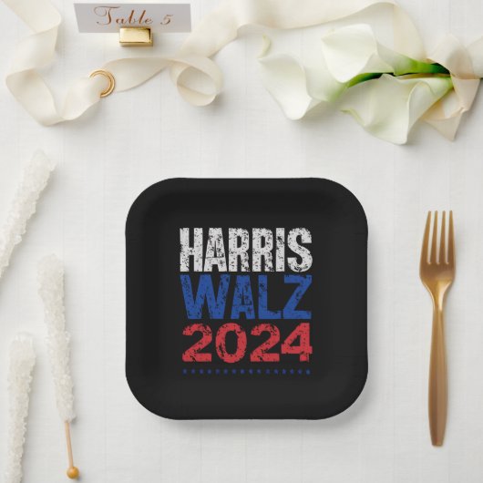 Harris Waltz 2024 Wahl Kamala Harris Tim Waltz Pappteller (Hochzeit)