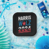 Harris Waltz 2024 Wahl Kamala Harris Tim Waltz Pappteller (Party)