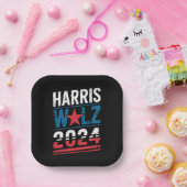 Harris Waltz 2024 Wahl Kamala Harris Tim Waltz Pappteller (Party)