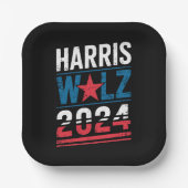 Harris Waltz 2024 Wahl Kamala Harris Tim Waltz Pappteller (Vorderseite)