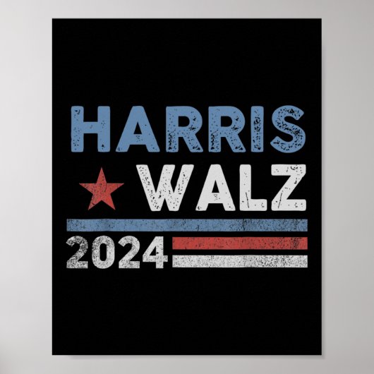 Harris Waltz 2024 Wahl Kamala Harris Tim Waltz Poster (Vorne)