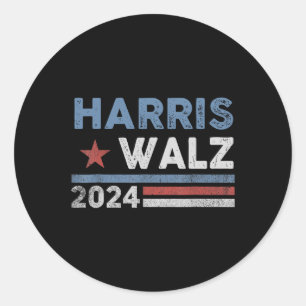 Harris Waltz 2024 Wahl Kamala Harris Tim Waltz Runder Aufkleber