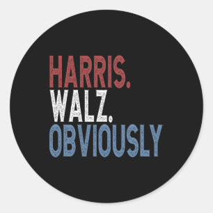 Harris Waltz 2024 Wahl Kamala Harris Tim Waltz Runder Aufkleber