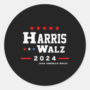 Harris Waltz 2024 Wahl Kamala Harris Tim Waltz Runder Aufkleber