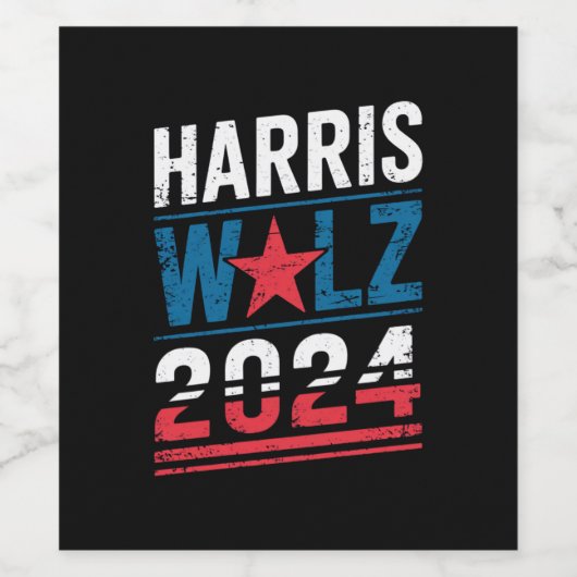 Harris Waltz 2024 Wahl Kamala Harris Tim Waltz Weinetikett (Einzelnes Label)