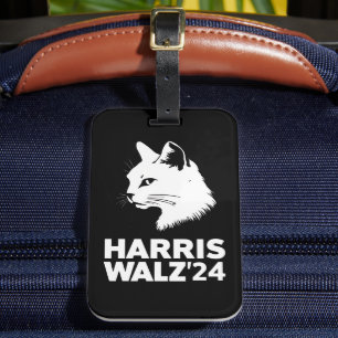 Harris Waltz 2024 Wahl Lustige Katze Kamala Tim  Gepäckanhänger