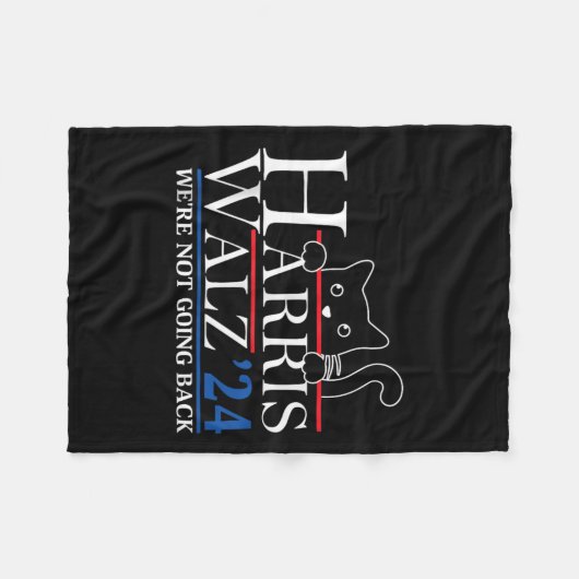 Harris Waltz 2024 Wir gehen nicht zurück Funny Cat Fleecedecke (Vorderseite (Horizontal))