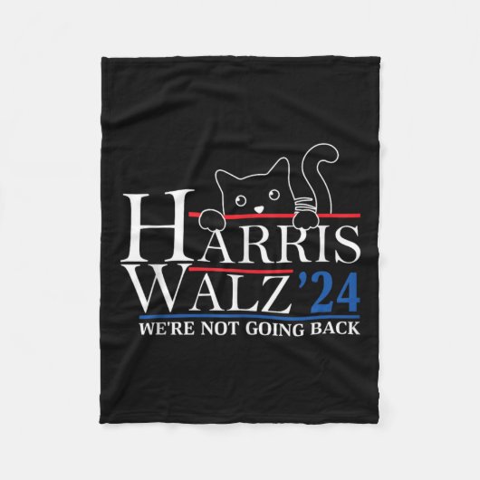 Harris Waltz 2024 Wir gehen nicht zurück Funny Cat Fleecedecke (Vorderseite)