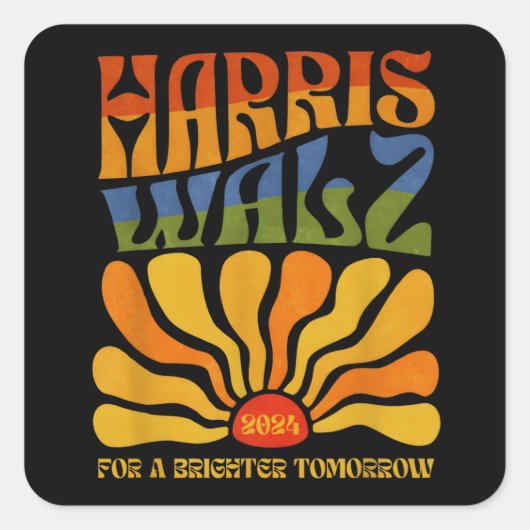 Harris Waltz Brighter Tomorrow Boho Ästhetik Quadratischer Aufkleber (Vorderseite)