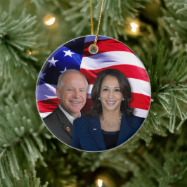 Harris Waltz Foto 2024 - Kamala Harris Tim Waltz Keramik Ornament