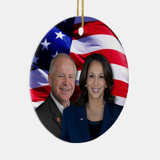Harris Waltz Foto 2024 - Kamala Harris Tim Waltz Keramik Ornament (Rechts)