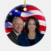 Harris Waltz Foto 2024 - Kamala Harris Tim Waltz Keramik Ornament (Hinten)