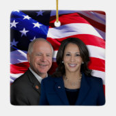 Harris Waltz Foto 2024 - Kamala Harris Tim Waltz Keramikornament (Rückseite)