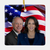 Harris Waltz Foto 2024 - Kamala Harris Tim Waltz Keramikornament (Vorderseite)
