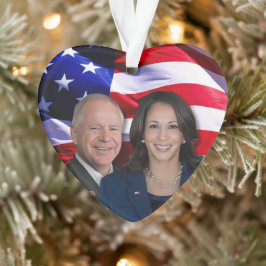 Harris Waltz Foto 2024 - Kamala Harris Tim Waltz Ornament