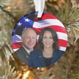 Harris Waltz Foto 2024 - Kamala Harris Tim Waltz Ornament