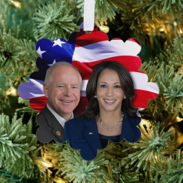 Harris Waltz Foto 2024 - Kamala Harris Tim Waltz Ornament Karte