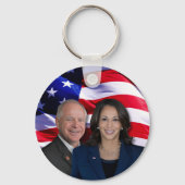 Harris Waltz Foto 2024 - Kamala Harris Tim Waltz Schlüsselanhänger (Rückseite)