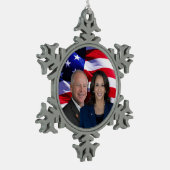 Harris Waltz Foto 2024 - Kamala Harris Tim Waltz Schneeflocken Zinn-Ornament (Links)