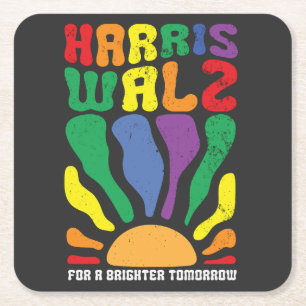 Harris Waltz für ein Brighter Tomorrow Kamala LGBT Rechteckiger Pappuntersetzer