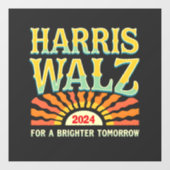 Harris Waltz für eine Brighter Tomorrow Kamala Har Fensteraufkleber (Blatt)