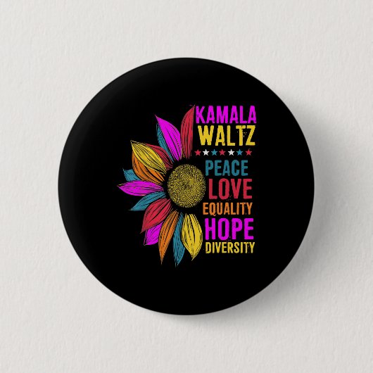 Harris Waltz Peace Liebe Equality Hope Diversity Button (Vorderseite)
