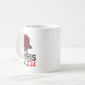 Harris Waltz Vote Kamala Blume 2024 Kaffeetasse (Vorderseite Links)