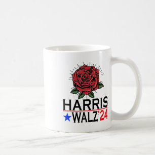 Harris Waltz Vote Kamala Blume 2024 Kaffeetasse