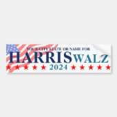 Harris Walz 2024 Amerikanische Flagge Maßgeschneid Autoaufkleber (Vorne)