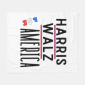 Harris Walz 2024 Button Fleecedecke (Vorderseite (Horizontal))
