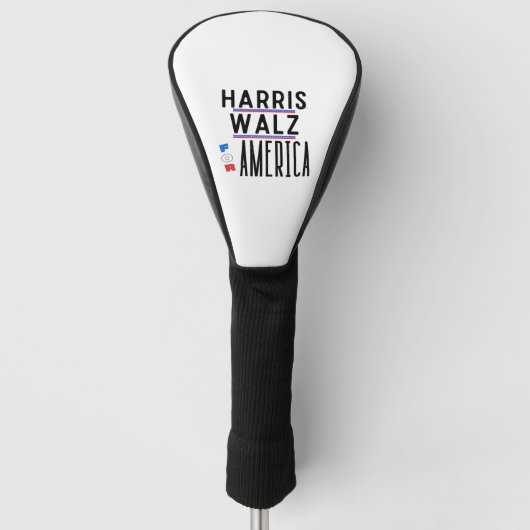 Harris Walz 2024 Button Golf Headcover (Vorderseite)