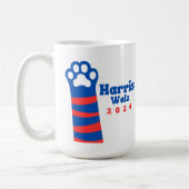 Harris Walz 2024 Cat Ladys Democrat Wahl Kaffeetasse (Links)
