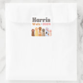Harris Walz 2024 Cat Ladys Democrat Wahl Quadratischer Aufkleber (Tasche)