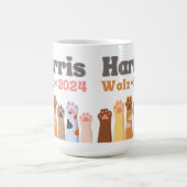 Harris Walz 2024 Cat Paws Cat Ladys Democrat Kaffeetasse (Mittel)