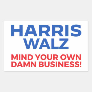 Harris Walz 2024 - Denken Sie an Ihr eigenes Gesch Rechteckiger Aufkleber