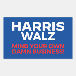 Harris Walz 2024 - Denken Sie an Ihr eigenes Gesch Rechteckiger Aufkleber