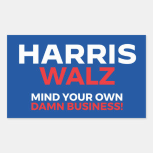 Harris Walz 2024 - Denken Sie an Ihr eigenes Gesch Rechteckiger Aufkleber