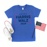 Harris Walz 2024 Election Blue Kid's<br><div class="desc">Kamala Harris für Präsident und Tim Walz für Vizepräsident 2024 US-Präsidentschaftswahl Blue Kid's T - Shirt. Einfaches und modernes Design in marinierten und roten Farben mit US Flagge-Akzenten.</div>