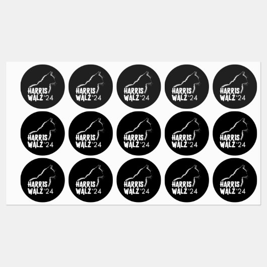 Harris Walz 2024 Etiketten (Blatt)