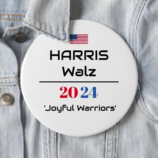 Harris Walz 2024 'Fröhliche Krieger' Button (Beispiel)