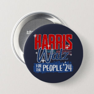 Harris Walz 2024 Für das Volk Wahl Demokraten Button